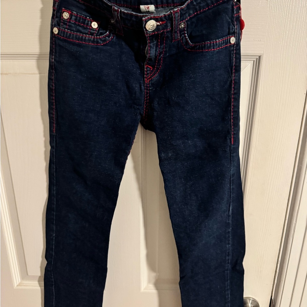 Stylish kids's Jeans - Dark Blue with Red Stitching